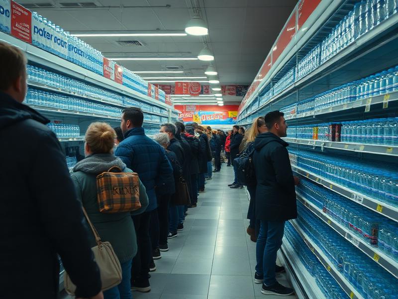 Bottled Water Vanishes from Shelves Across the Ring